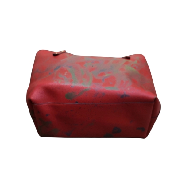 Coach Market Tote 37756 Large Burgundy Polished Pebble Leather Shoulder Bag - Picture 3 of 11